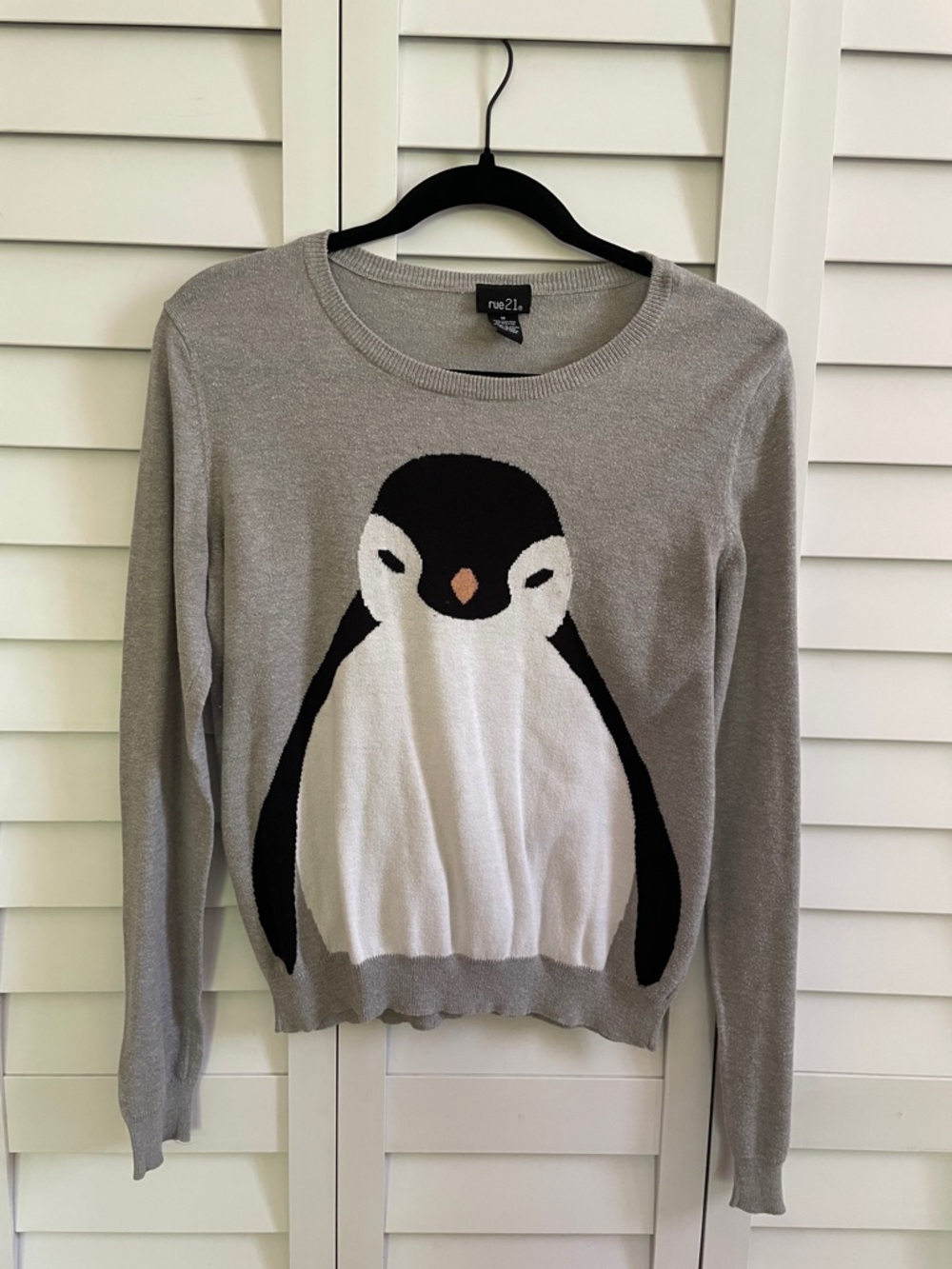 Cotton Long-Sleeved Penguin Shirt